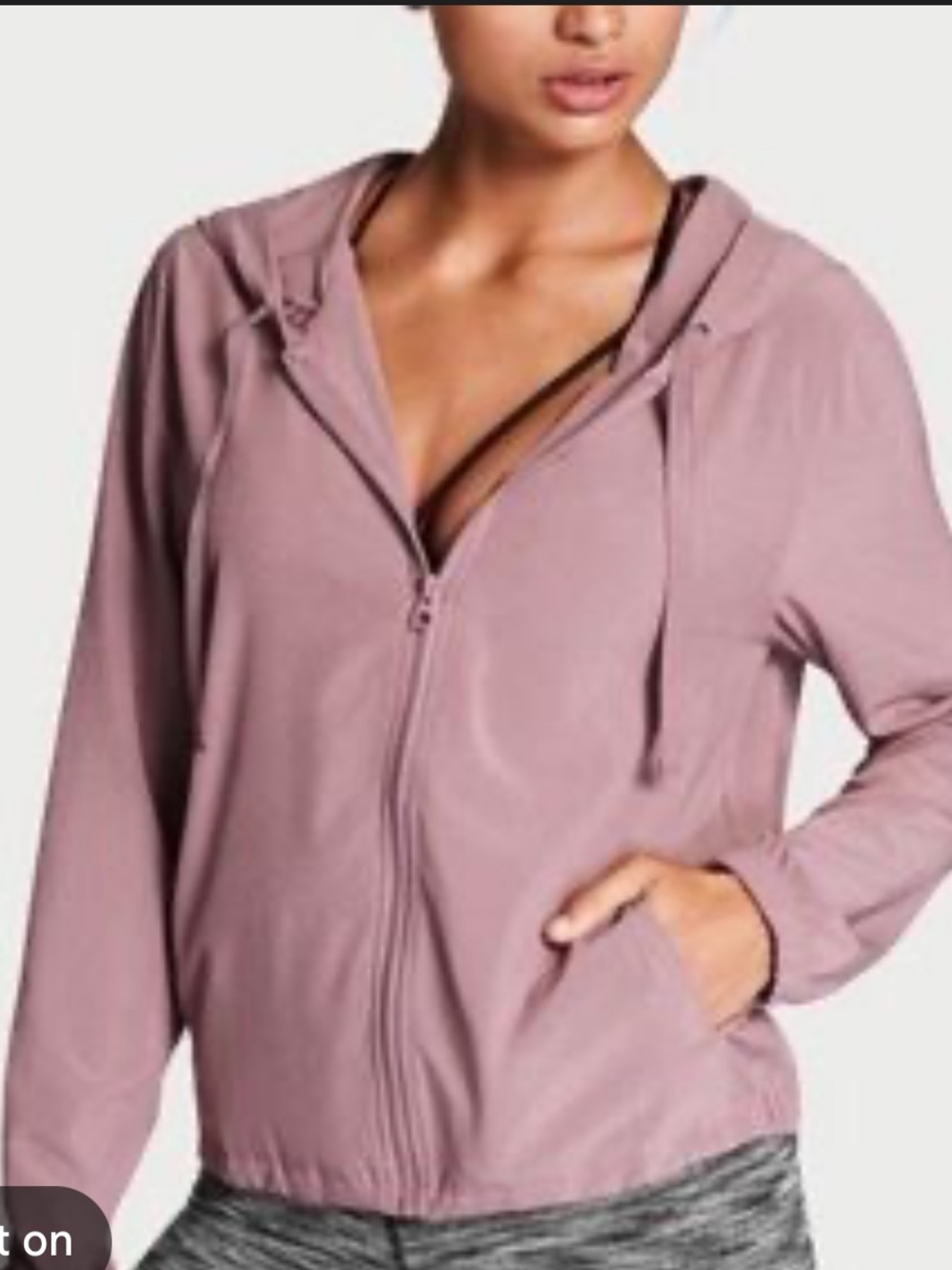 Victoria's Secret Dusty Rose Zip-Up Bomber Hoodie
